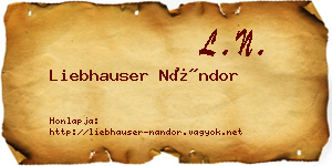 Liebhauser Nándor névjegykártya