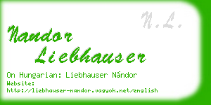 nandor liebhauser business card